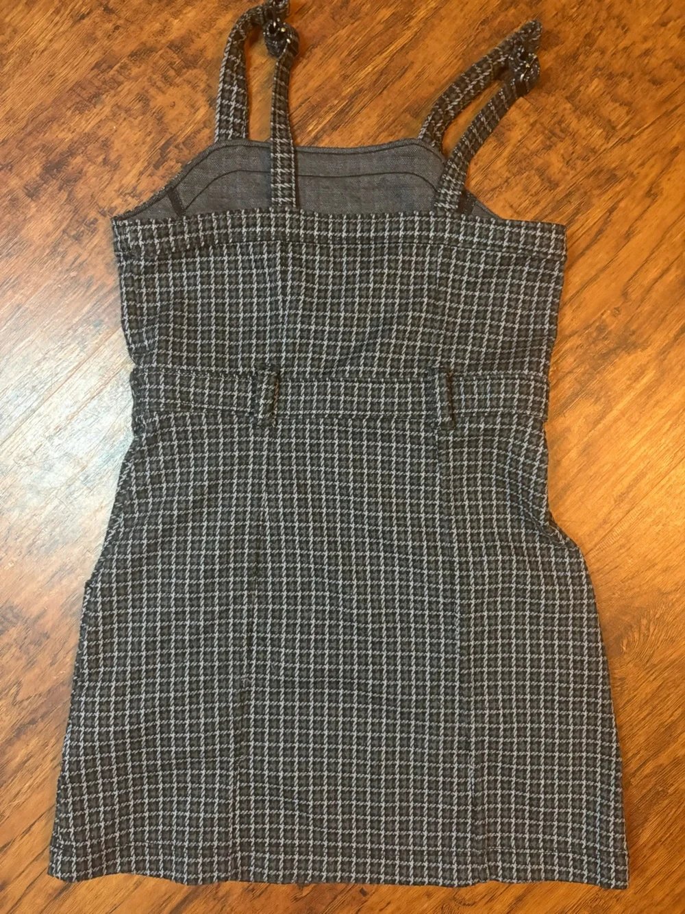 abercrombie kids Black and White Houndstooth Pinafore Dress